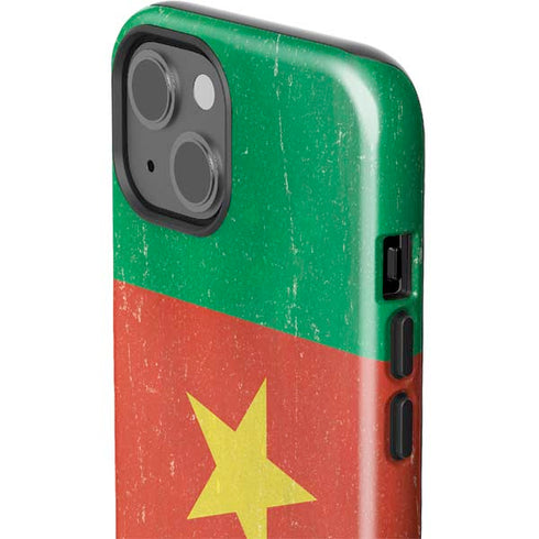 Cameroon Flag Distressed iPhone 14 Plus Impact Case