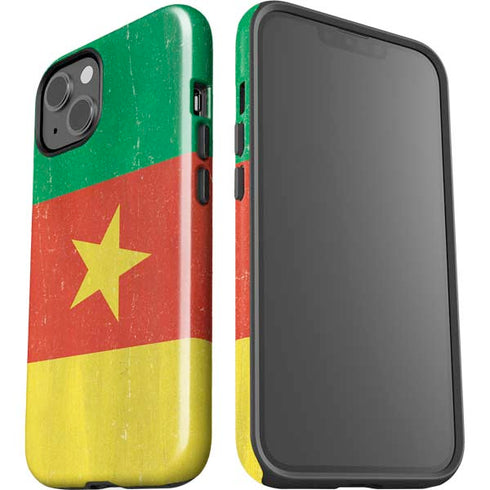 Cameroon Flag Distressed iPhone 14 Plus Impact Case