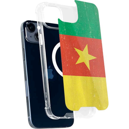 Cameroon Flag Distressed iPhone 15 Plus MagSafe Case