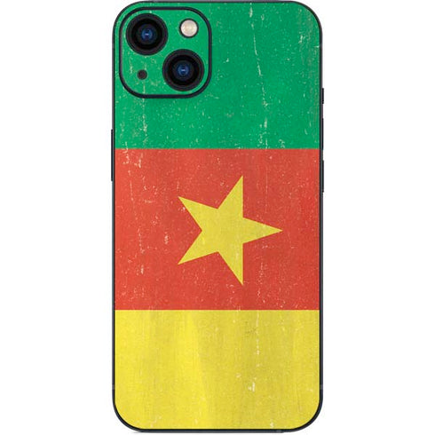 Cameroon Flag Distressed iPhone 15 Plus Skin