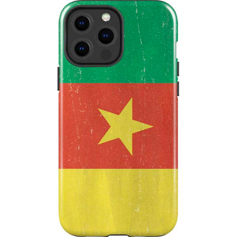 Cameroon Flag Distressed iPhone 15 Pro Max Impact Case