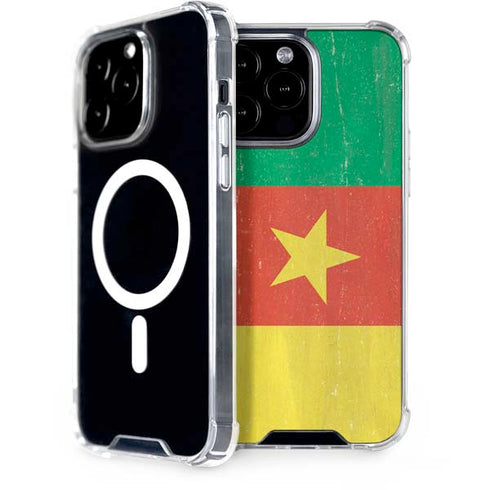 Cameroon Flag Distressed iPhone 14 Pro Max MagSafe Case