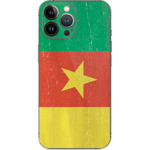 Cameroon Flag Distressed iPhone 14 Pro Max Skin