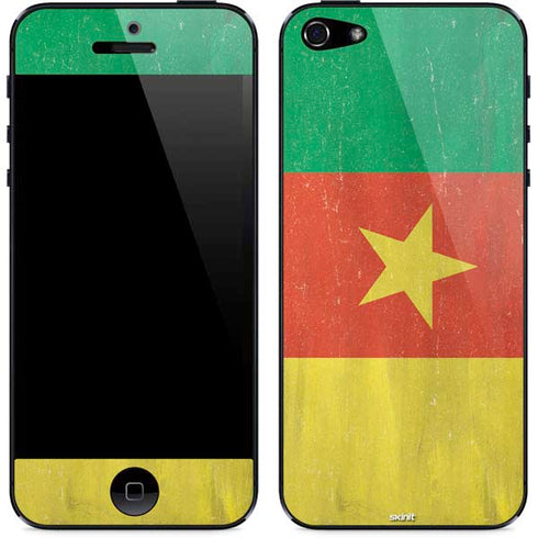 Cameroon Flag Distressed iPhone 5/5s/5SE Skin