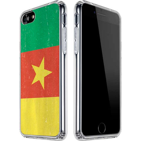 Cameroon Flag Distressed iPhone SE (2nd & 3rd Gen) Clear Case