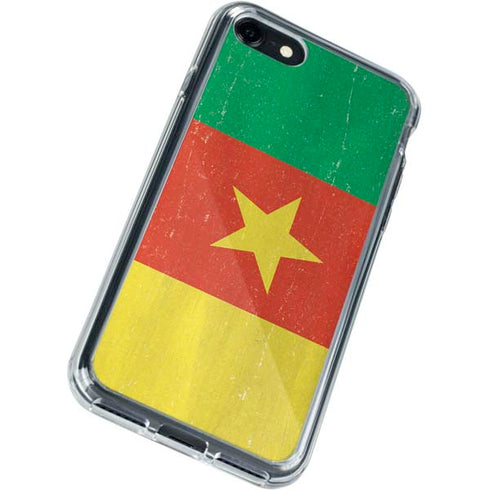 Cameroon Flag Distressed iPhone SE (2nd & 3rd Gen) Clear Case