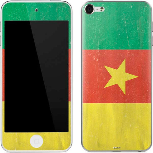 Cameroon Flag Distressed Apple iPod Skin