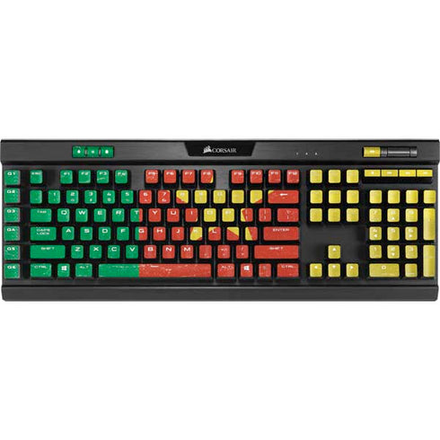 Cameroon Flag Distressed K95 RGB PLATINUM Mechanical Gaming Keyboard Skin