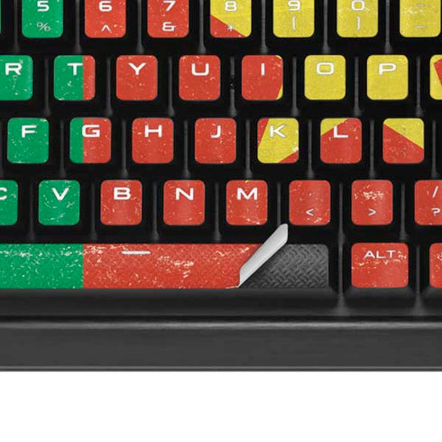 Cameroon Flag Distressed K95 RGB PLATINUM Mechanical Gaming Keyboard Skin