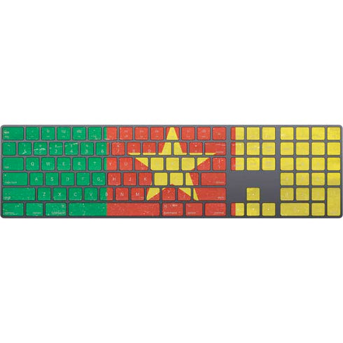 Cameroon Flag Distressed Magic Keyboard with Numeric Keypad Skin