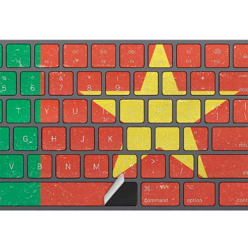 Cameroon Flag Distressed Magic Keyboard with Numeric Keypad Skin