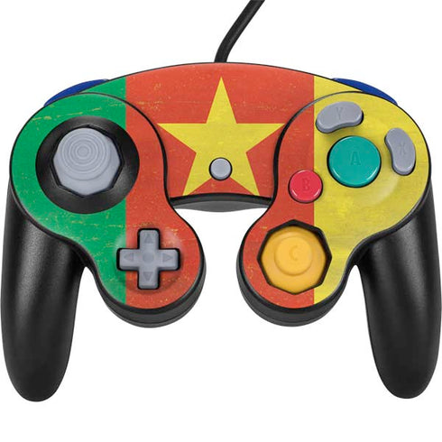 Cameroon Flag Distressed Nintendo GameCube Controller Skin