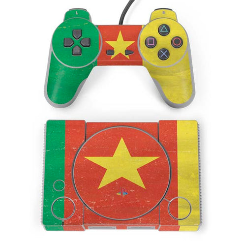Cameroon Flag Distressed PlayStation Classic Bundle Skin