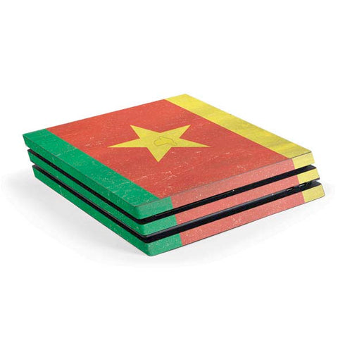 Cameroon Flag Distressed PS4 Pro Console Skin
