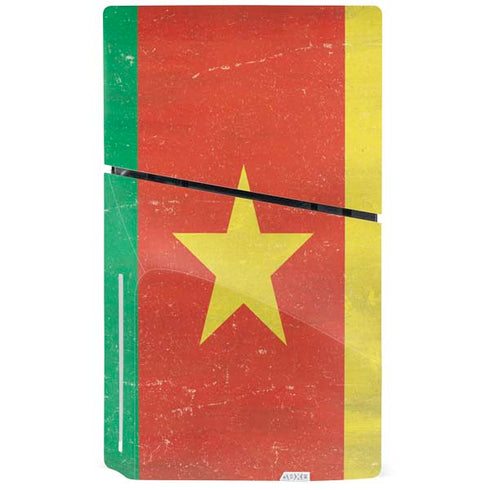 Cameroon Flag Distressed PS5 Slim Disk Bundle Skin