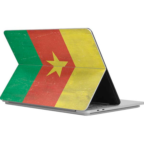 Cameroon Flag Distressed Surface Laptop Studio Skin