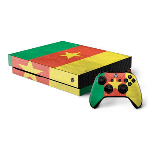 Cameroon Flag Distressed Xbox One X Bundle Skin