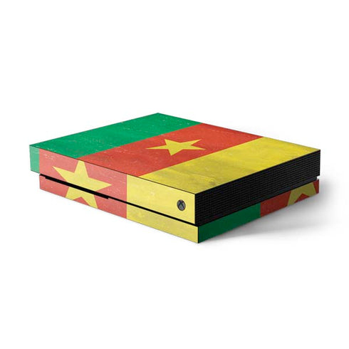 Cameroon Flag Distressed Xbox One X Console Skin