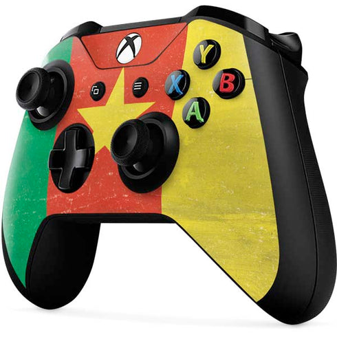 Cameroon Flag Distressed Xbox One X Controller Skin