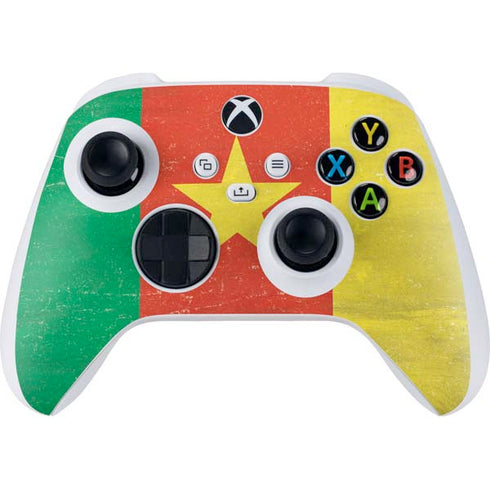 Cameroon Flag Distressed Xbox Series S Controller Skin
