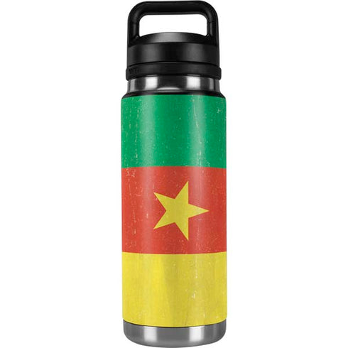 Cameroon Flag Distressed YETI Rambler 26oz Bottle Skin