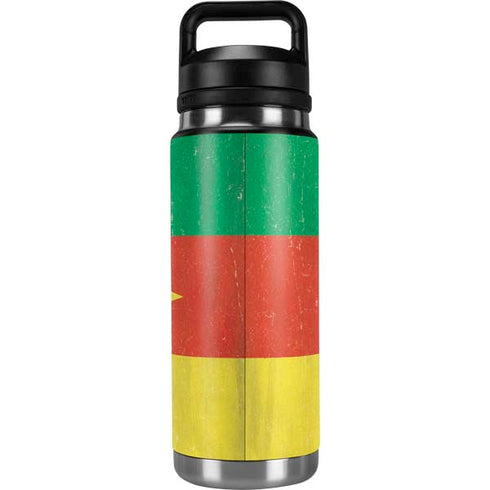 Cameroon Flag Distressed YETI Rambler 26oz Bottle Skin