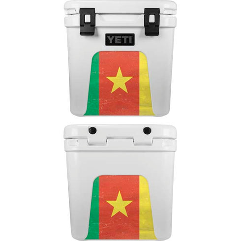Cameroon Flag Distressed YETI Roadie 24 Hard Cooler Skin