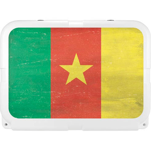 Cameroon Flag Distressed YETI Tundra 35 Hard Cooler Skin