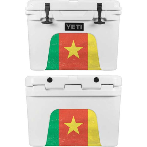 Cameroon Flag Distressed YETI Tundra 35 Hard Cooler Skin