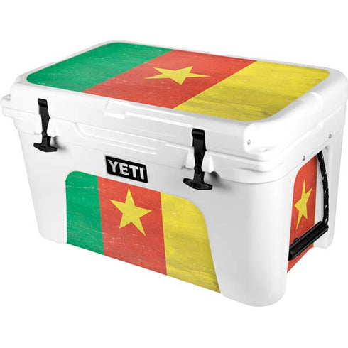 Cameroon Flag Distressed YETI Tundra 45 Hard Cooler Skin