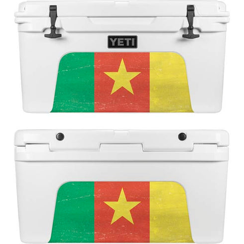 Cameroon Flag Distressed YETI Tundra 65 Hard Cooler Skin