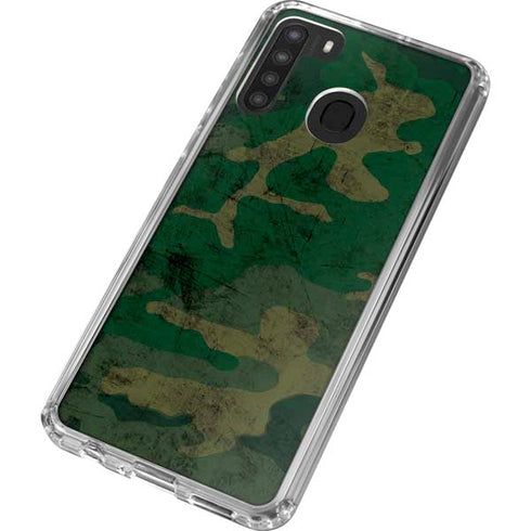 Camouflage Galaxy A21 Clear Case