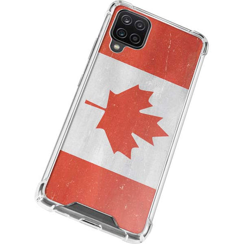 Canada Flag Distressed Galaxy A12 Clear Case