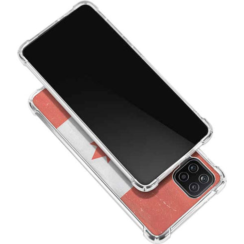 Canada Flag Distressed Galaxy A12 Clear Case