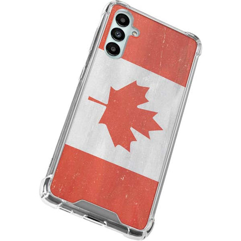 Canada Flag Distressed Galaxy A14 5G Clear Case