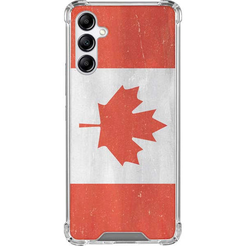 Canada Flag Distressed Galaxy A15 5G Clear Case