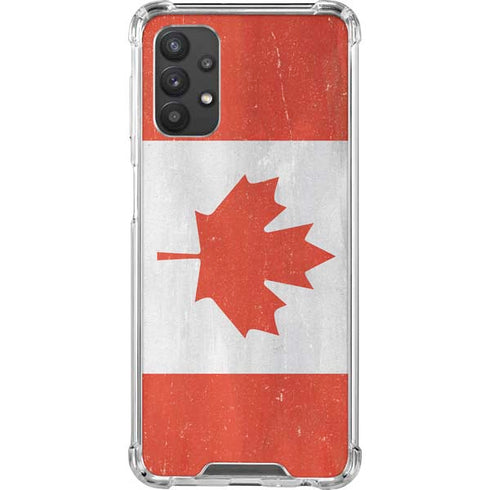 Canada Flag Distressed Galaxy A32 5G Clear Case