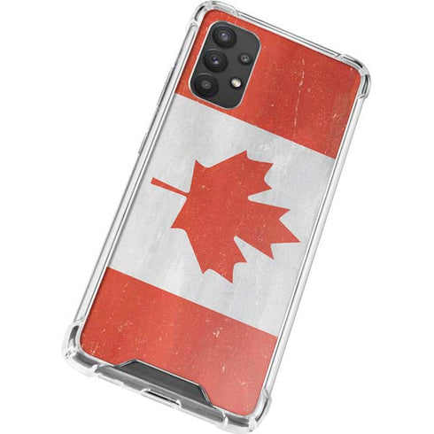 Canada Flag Distressed Galaxy A32 5G Clear Case