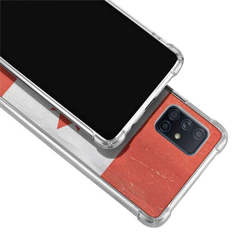 Canada Flag Distressed Galaxy A51 5G Clear Case