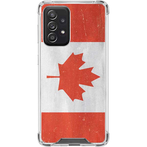 Canada Flag Distressed Galaxy A52 5G Clear Case