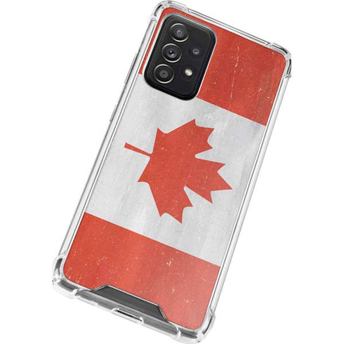 Canada Flag Distressed Galaxy A52 5G Clear Case