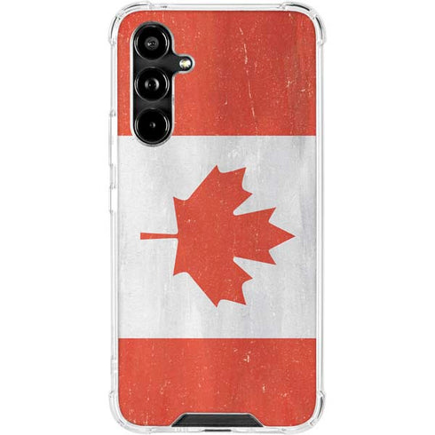 Canada Flag Distressed Galaxy A54 5G Clear Case