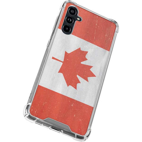 Canada Flag Distressed Galaxy A54 5G Clear Case