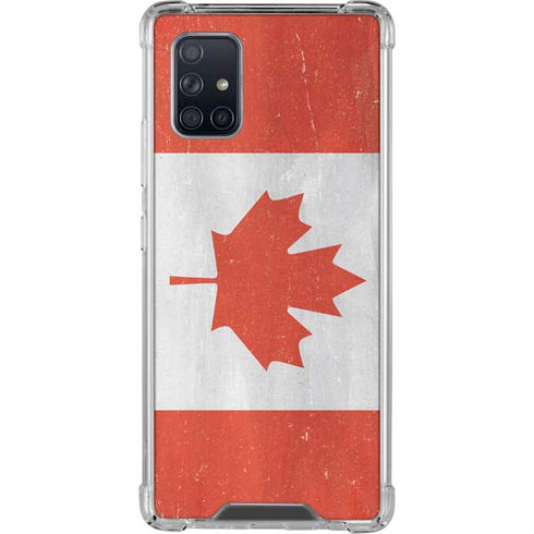 Canada Flag Distressed Galaxy A71 5G Clear Case