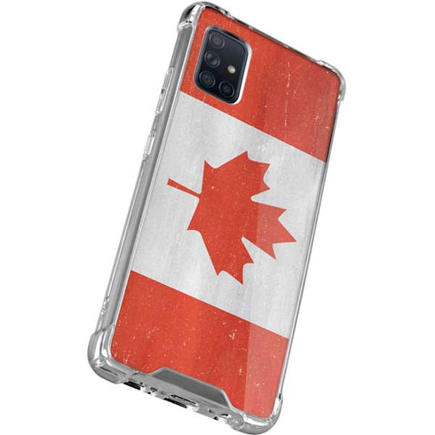 Canada Flag Distressed Galaxy A71 5G Clear Case