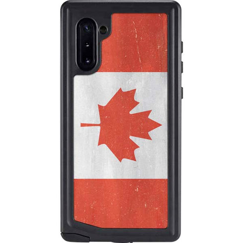Canada Flag Distressed Galaxy Note 10 Waterproof Case