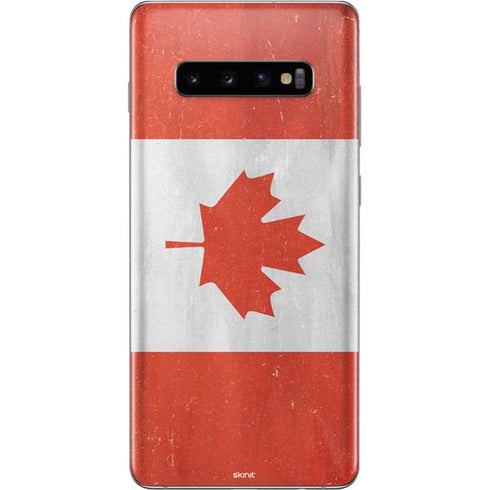 Canada Flag Distressed Galaxy S10 Plus Skin