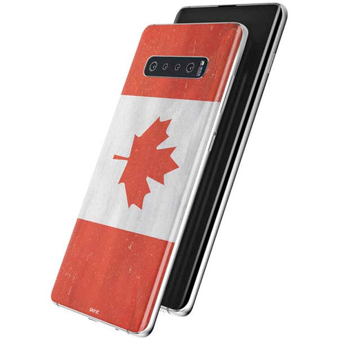Canada Flag Distressed Galaxy S10 Skin