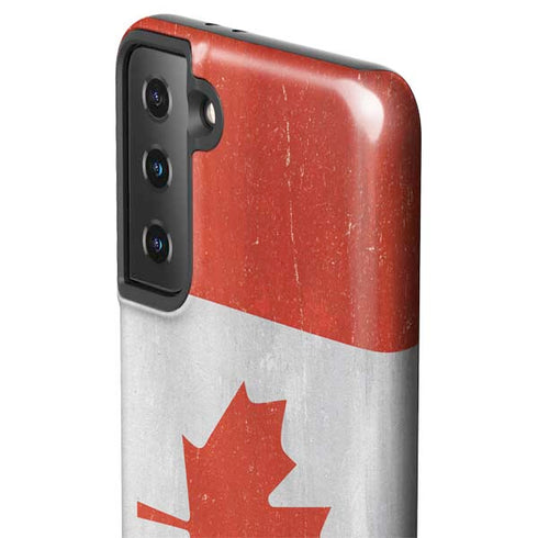 Canada Flag Distressed Galaxy S21 FE Pro Case