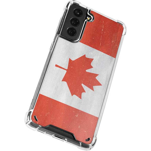 Canada Flag Distressed Galaxy S21 Plus 5G Clear Case